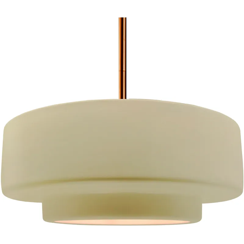Radiance Collection - Tier Pendant Ceiling Light in Brushed Brass, Replaceable Bulb, Rigid Stem, Vanilla Gloss, 16.25W x 6H, Form+Finish+Function