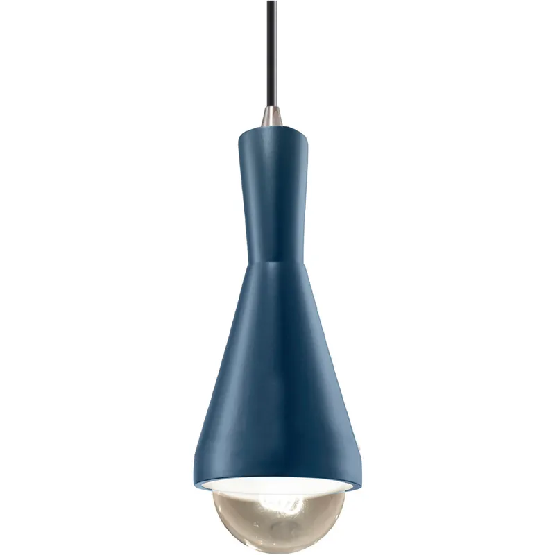 Radiance Collection - Erlen LED 4.75 inch Midnight Sky and Brushed Nickel Pendant Ceiling Light in Dedicated LED, Black, Form+Finish+Function