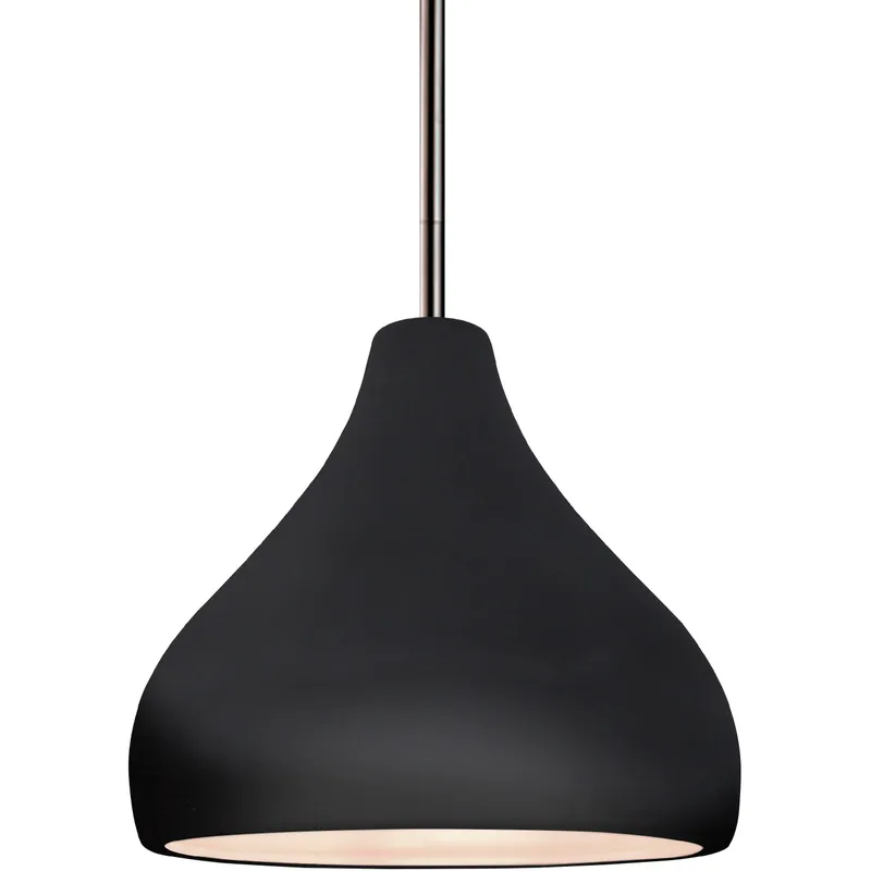 Radiance LED 8 inch Gloss Black and Brushed Nickel Pendant Ceiling Light