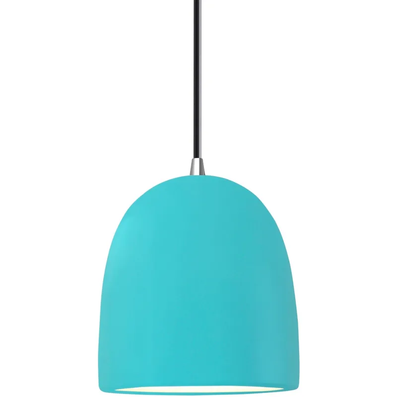 Radiance Collection - Bell Single Drop Pendant in Polished Chrome, Replaceable Bulb, Reflecting Pool, Black, Form+Finish+Function