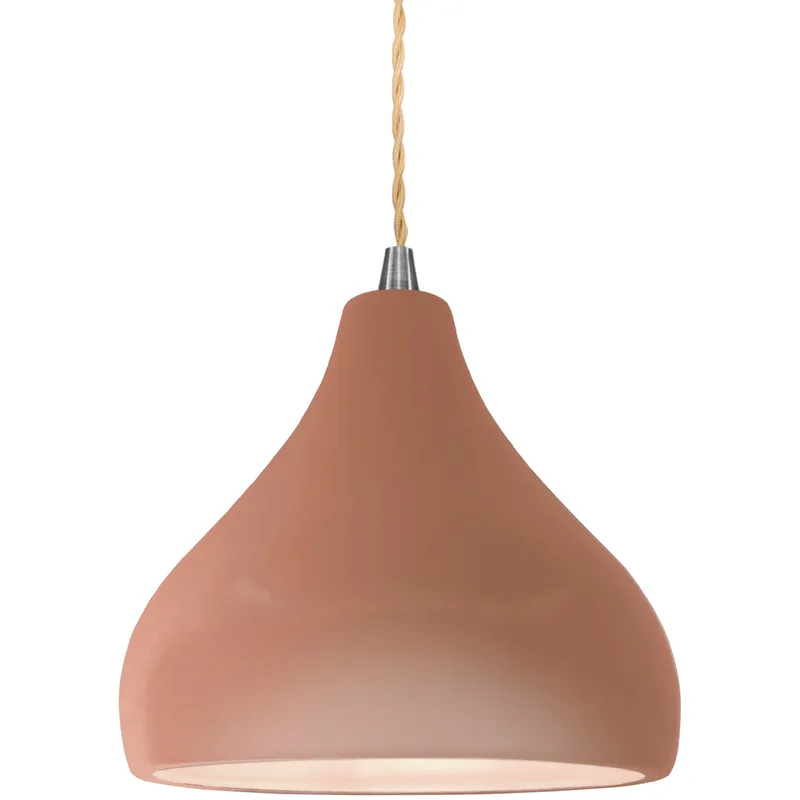 Radiance 1 Light 8 inch Adobe and Brushed Nickel Pendant Ceiling Light