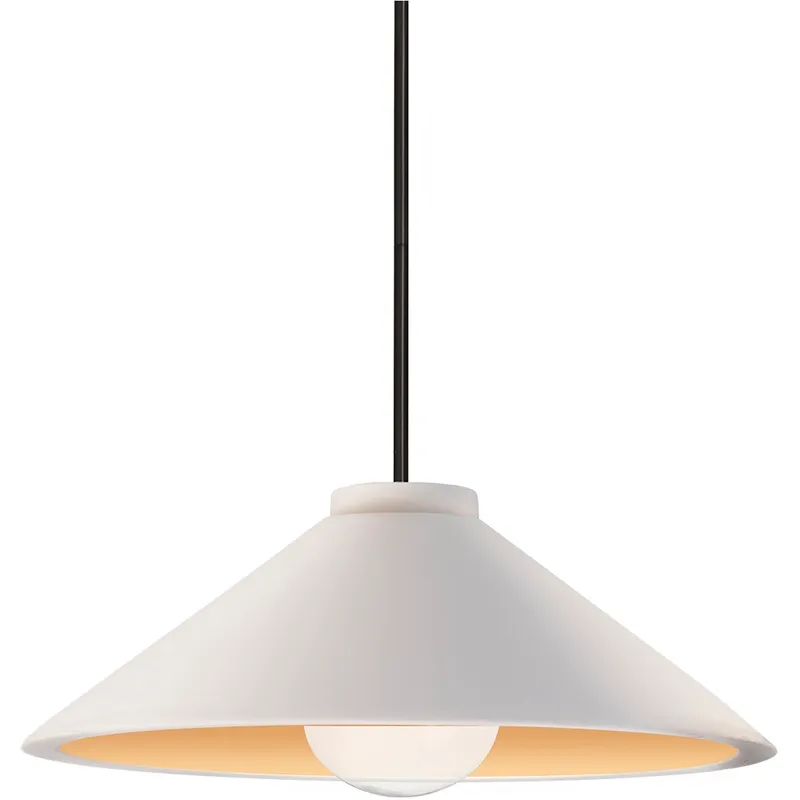 Radiance Collection - Flare LED 11.75 inch Matte White/Champagne Gold and Matte Black Pendant Ceiling Light in Dedicated LED, Rigid Stem, Form+Finish+Function