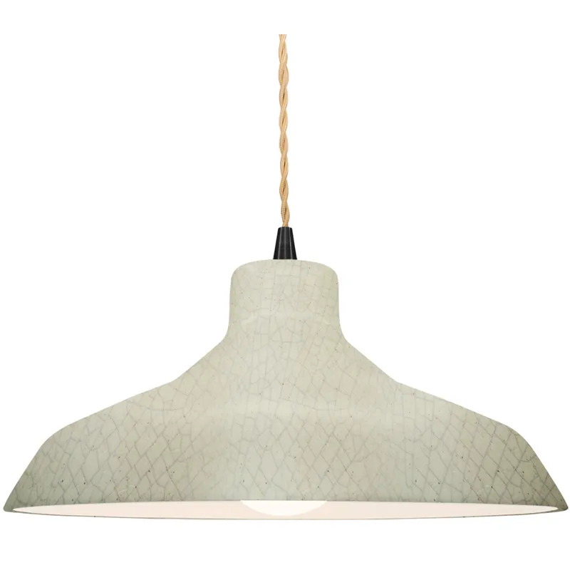 Radiance LED 15.5 inch Celadon Green Crackle and Matte Black Pendant Ceiling Light