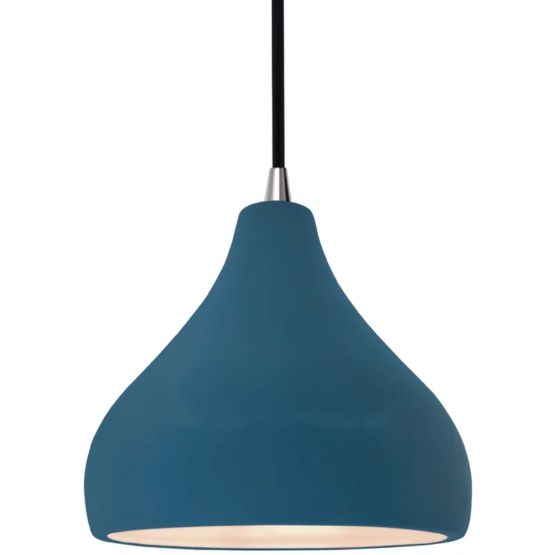Radiance LED 8 inch Midnight Sky and Matte White and Brushed Nickel Pendant Ceiling Light