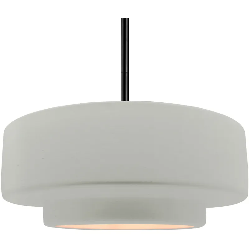 Radiance Collection - Tier Pendant Ceiling Light in Matte Black, Replaceable Bulb, Rigid Stem, Matte White, 16.25W x 6H, Form+Finish+Function