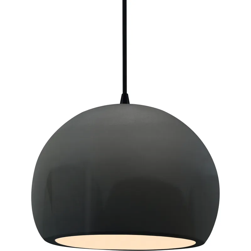 Radiance LED 10 inch Gloss Grey and Matte Black Pendant Ceiling Light