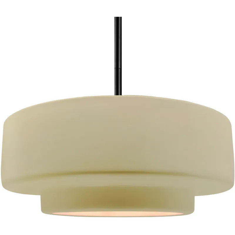 Radiance Collection - Tier Pendant Ceiling Light in Matte Black, Replaceable Bulb, Rigid Stem, Vanilla Gloss, 16.25W x 6H, Form+Finish+Function