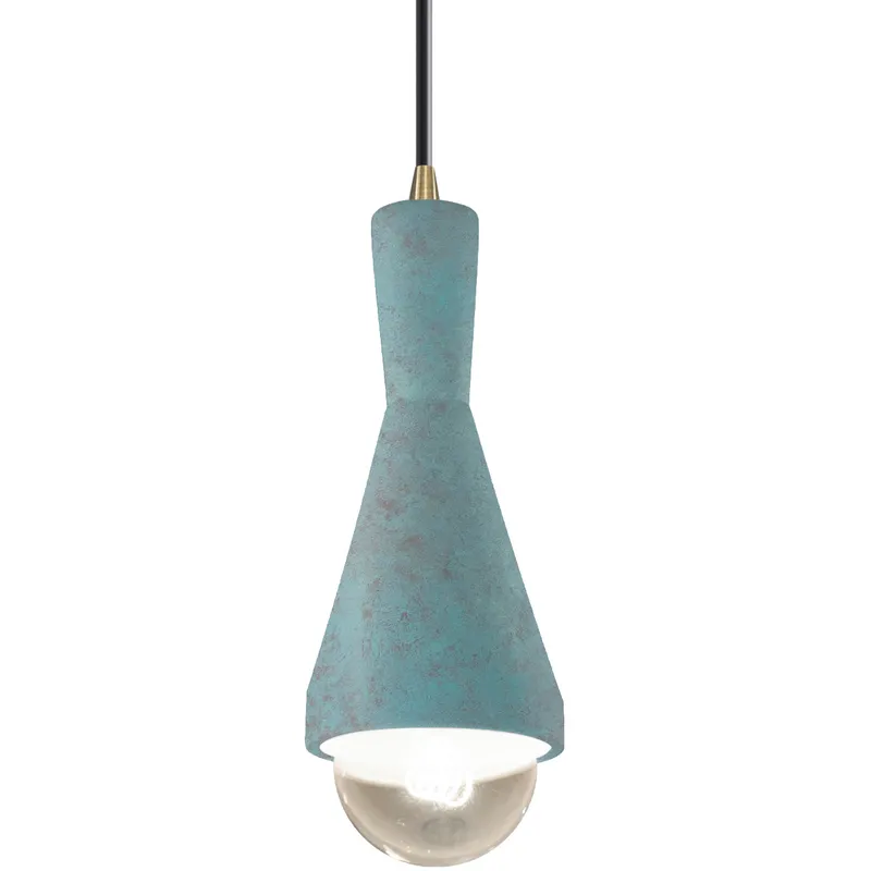 Radiance Collection - Erlen 1 Light 4.75 inch Verde Patina and Antique Brass Pendant Ceiling Light in Replaceable Bulb, Black, Form+Finish+Function