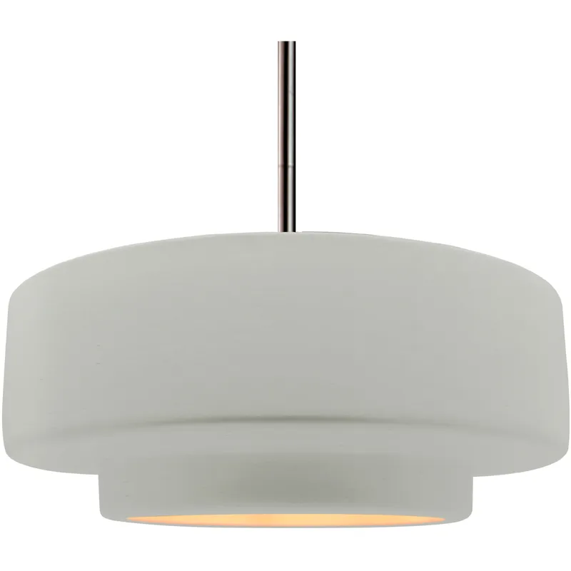 Radiance Collection - Tier Pendant Ceiling Light in Brushed Nickel, Replaceable Bulb, Rigid Stem, Matte White/Champagne Gold, 16.25W x 6H, Form+Finish+Function