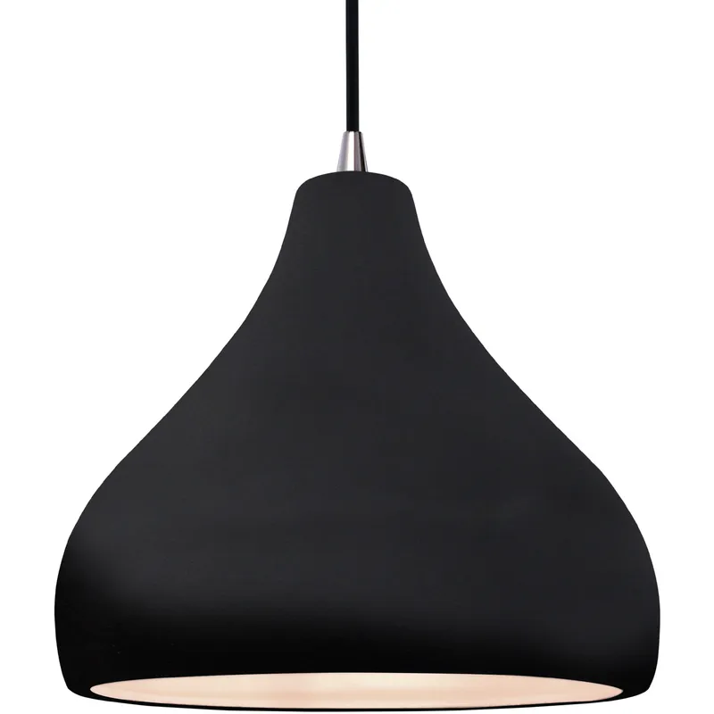 Radiance 1 Light 13.5 inch Gloss Black and Matte White and Brushed Nickel Pendant Ceiling Light