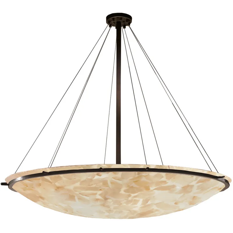 Alabaster Rocks 12 Light 63 inch Dark Bronze Pendant Ceiling Light in Incandescent, Bowl