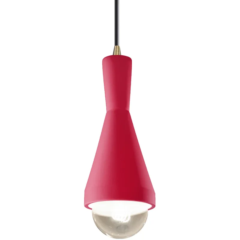 Radiance Collection - Erlen 1 Light 4.75 inch Cerise and Antique Brass Pendant Ceiling Light in Replaceable Bulb, Black, Form+Finish+Function
