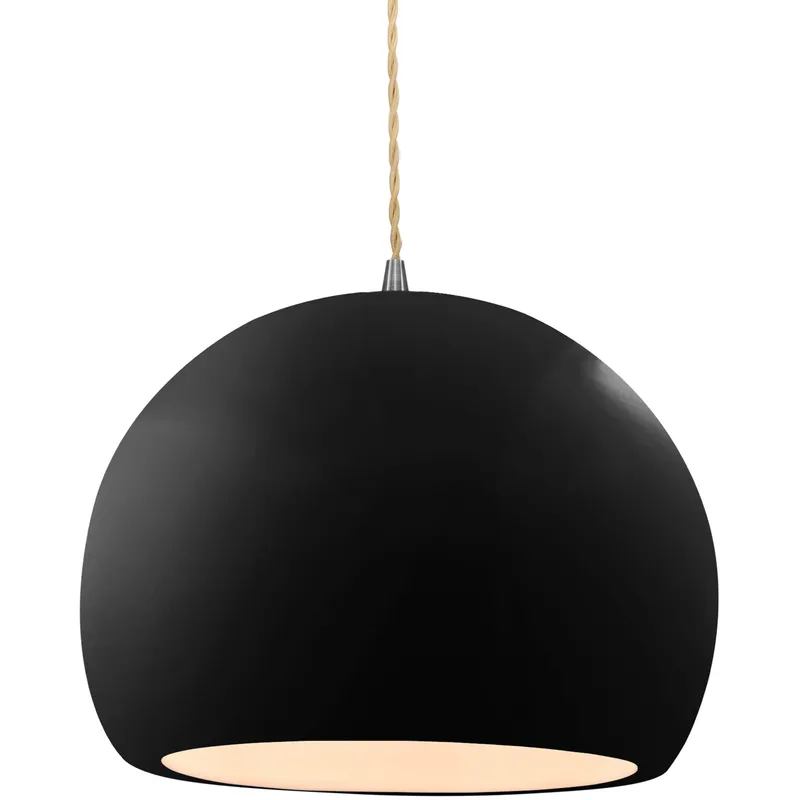 Radiance LED 12.25 inch Gloss Black and Matte White and Brushed Nickel Pendant Ceiling Light