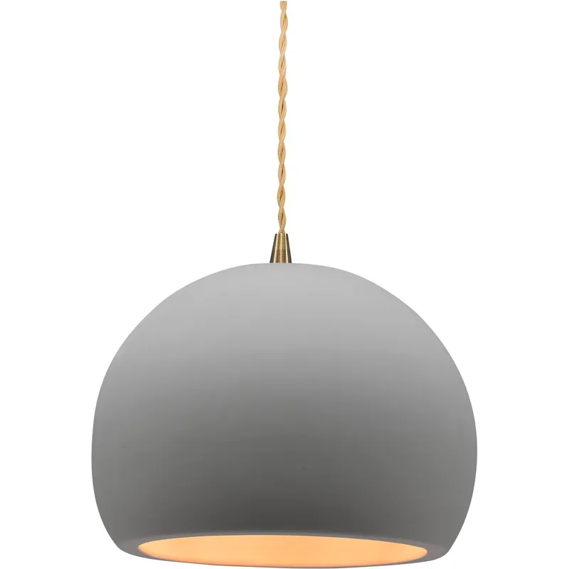 Radiance LED 7 inch Bisque and Antique Brass Pendant Ceiling Light