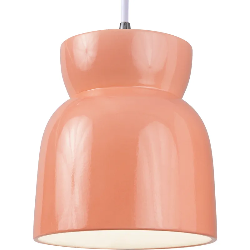 Radiance Collection 1 Light 8 inch Gloss Blush Pendant Ceiling Light