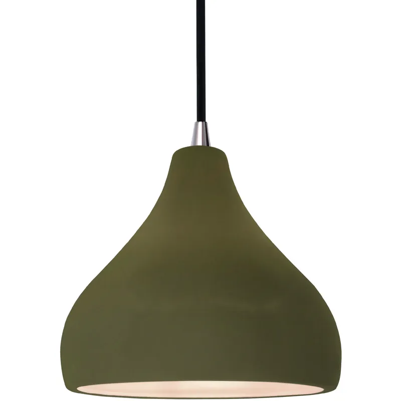 Radiance 1 Light 8 inch Matte Green and Brushed Nickel Pendant Ceiling Light