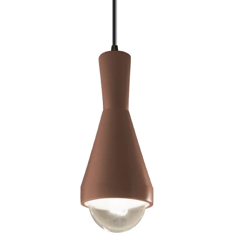 Radiance Collection - Erlen 1 Light 4.75 inch Canyon Clay and Dark Bronze Pendant Ceiling Light in Replaceable Bulb, Black, Form+Finish+Function