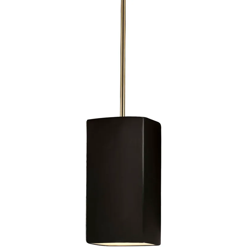 Radiance Collection 1 Light 5.5 inch Vanilla Gloss with Matte Black Pendant Ceiling Light