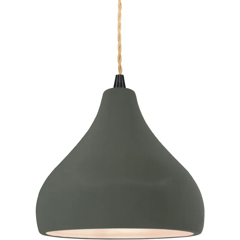 Radiance LED 8 inch Pewter Green and Matte Black Pendant Ceiling Light