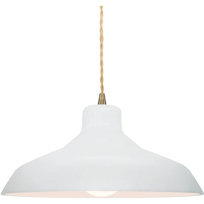 Radiance 1 Light 13.5 inch Gloss White and Antique Brass Pendant Ceiling Light