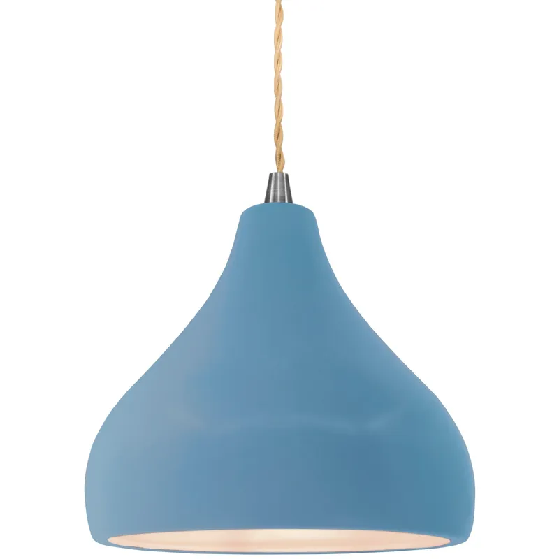 Radiance LED 8 inch Sky Blue and Brushed Nickel Pendant Ceiling Light