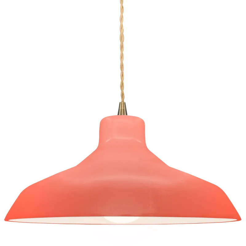 Radiance 1 Light 13.5 inch Gloss Blush and Antique Brass Pendant Ceiling Light