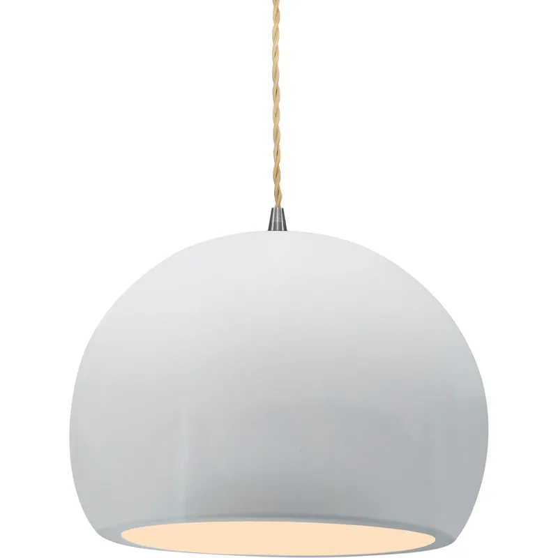 Radiance 1 Light 10 inch Gloss White and Brushed Nickel Pendant Ceiling Light