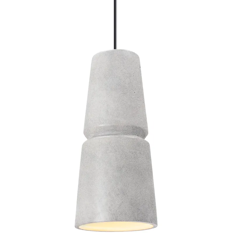 Radiance Collection 1 Light 6 inch Matte Black and Concrete and Black Pendant Ceiling Light