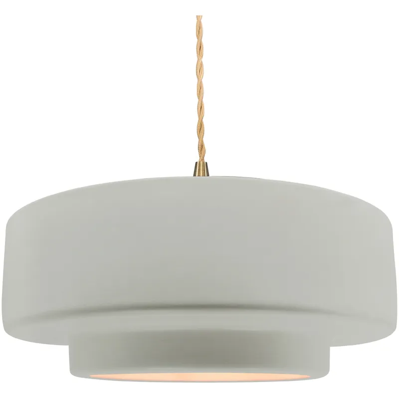 Radiance Collection - Tier Pendant Ceiling Light in Brushed Brass, Dedicated LED, Beige Twist Cord, Bisque, 16.25W x 6H, Form+Finish+Function
