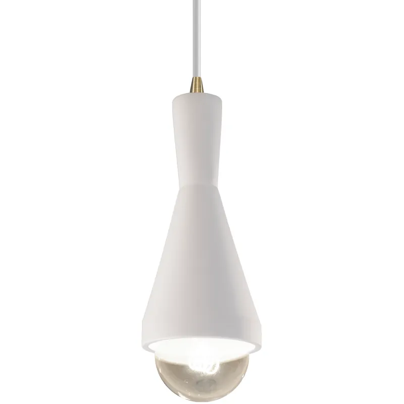Radiance Collection - Erlen 1 Light 4.75 inch Bisque and Antique Brass Pendant Ceiling Light in Replaceable Bulb, White, Form+Finish+Function