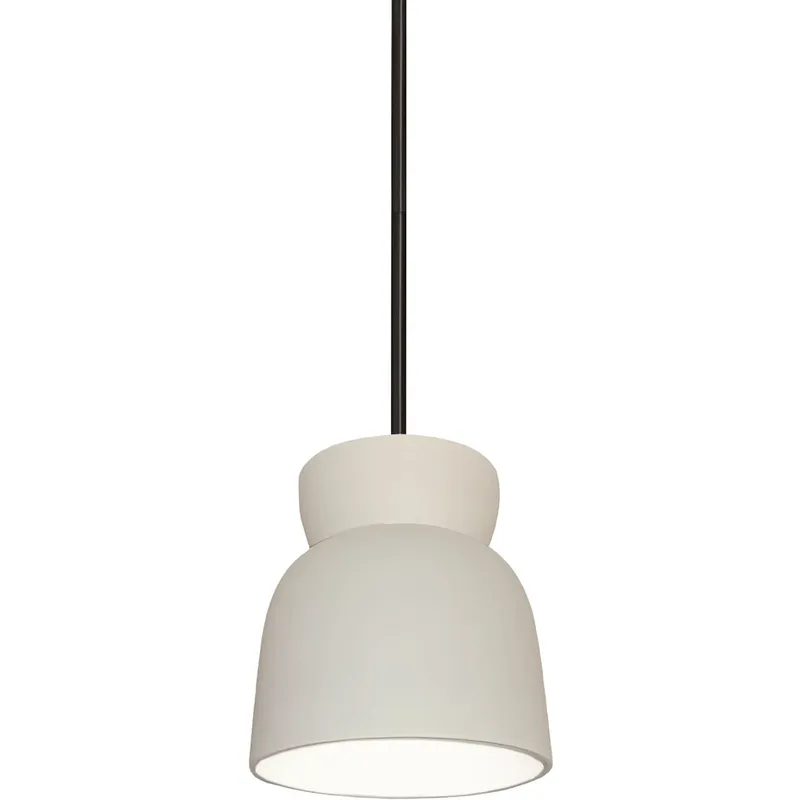 Radiance Collection 1 Light 7.5 inch Bisque with Matte Black Pendant Ceiling Light