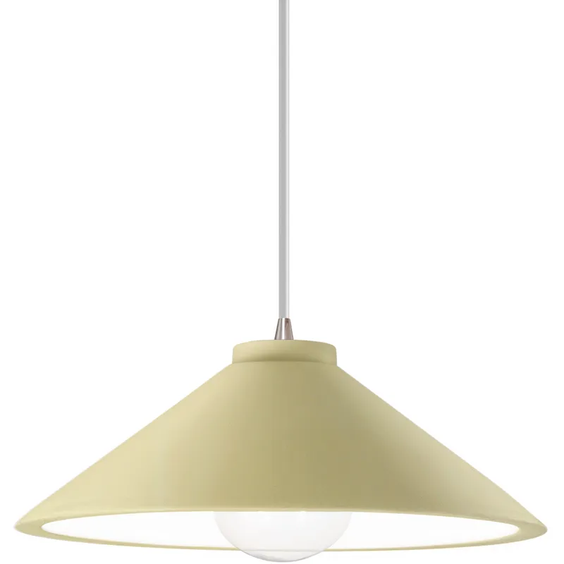 Radiance Collection - Flare 1 Light 11.75 inch Vanilla Gloss and Brushed Nickel Pendant Ceiling Light in Replaceable Bulb, White, Form+Finish+Function