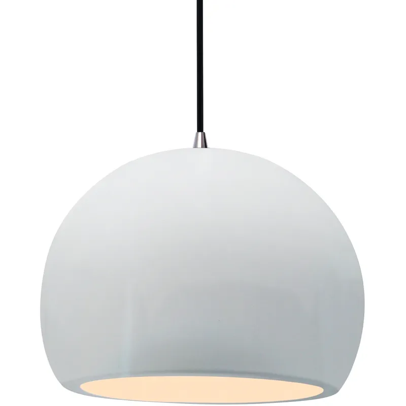 Radiance 1 Light 12.25 inch Gloss White and Brushed Nickel Pendant Ceiling Light