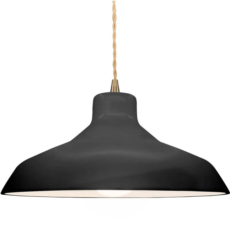Radiance LED 15.5 inch Gloss Black and Matte White and Antique Brass Pendant Ceiling Light