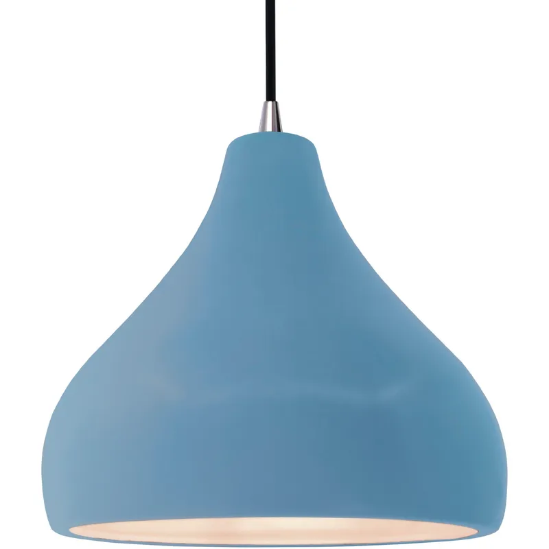 Radiance 1 Light 13.5 inch Sky Blue and Brushed Nickel Pendant Ceiling Light