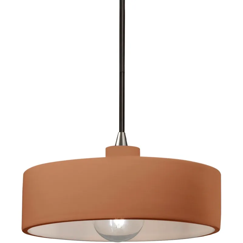 Radiance 1 Light 12 inch Adobe and Brushed Nickel Pendant Ceiling Light