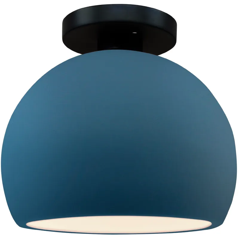 Radiance 1 Light 7 inch Midnight Sky and Matte Black Semi Flush Ceiling Light