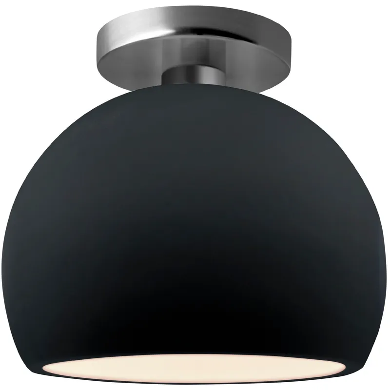 Radiance LED 7 inch Gloss Black and Brushed Nickel Semi Flush Ceiling Light