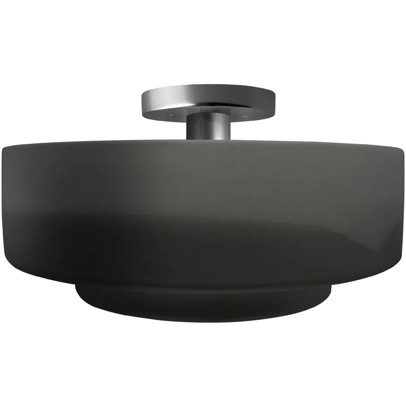 Radiance Collection - Tier LED 14.5 inch Gloss Grey and Brushed Nickel Semi-Flush Ceiling Light in Dedicated LED, Gloss Gray, 14.5W x 7.25H, Form+Finish+Function