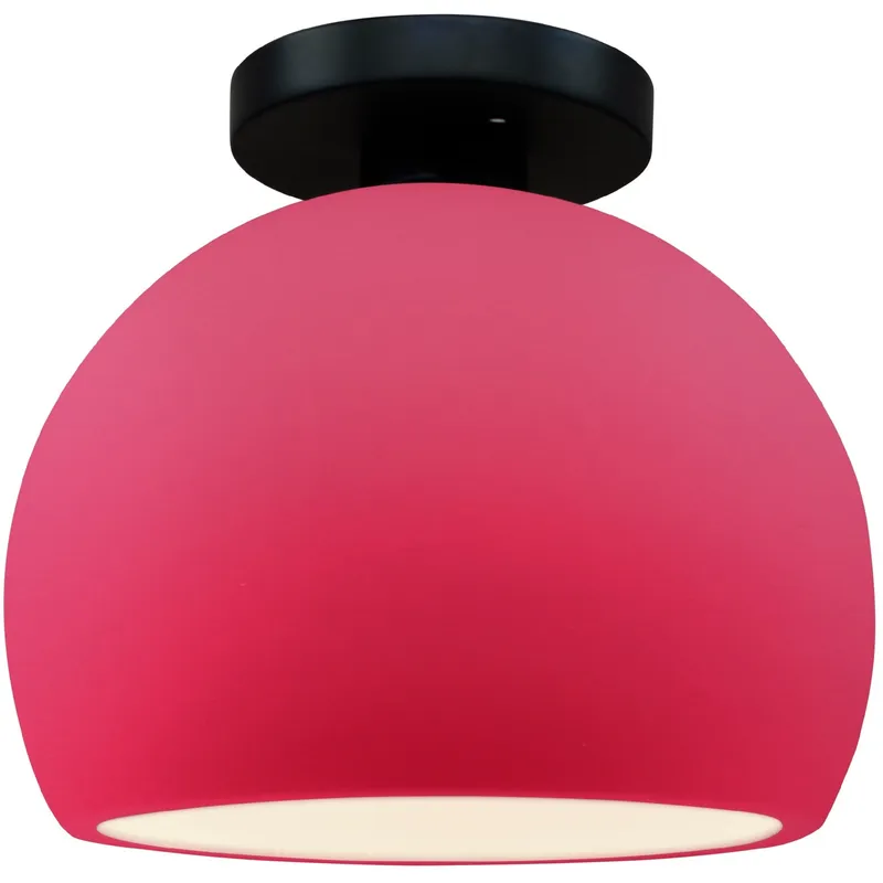 Radiance LED 7 inch Cerise and Matte Black Semi Flush Ceiling Light