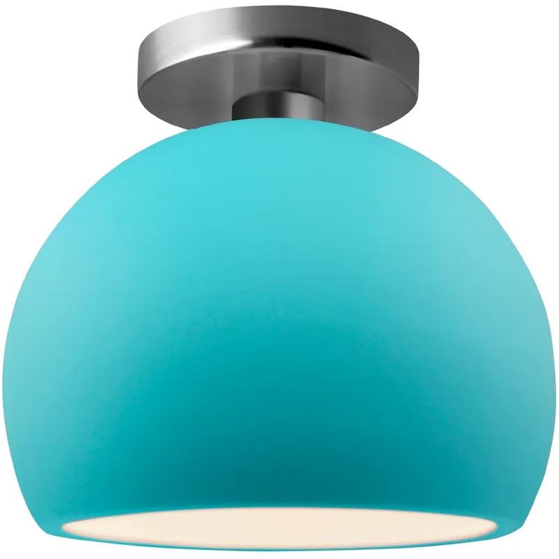 Radiance 1 Light 7 inch Reflecting Pool and Brushed Nickel Semi Flush Ceiling Light
