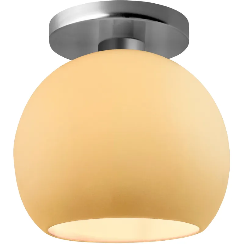 Radiance LED 10 inch Muted Yellow and Brushed Nickel Semi Flush Ceiling Light