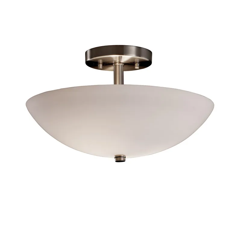 Fusion 2 Light 14 inch Polished Chrome Semi-Flush Bowl Ceiling Light in Incandescent, Opal Fusion