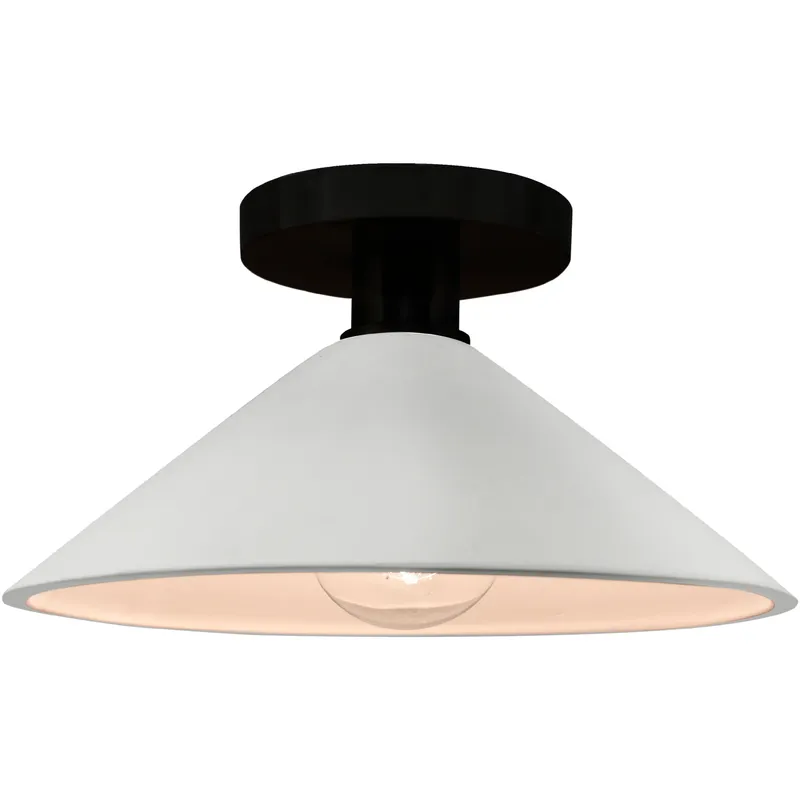 Radiance LED 11.75 inch Bisque and Matte Black Semi Flush Ceiling Light