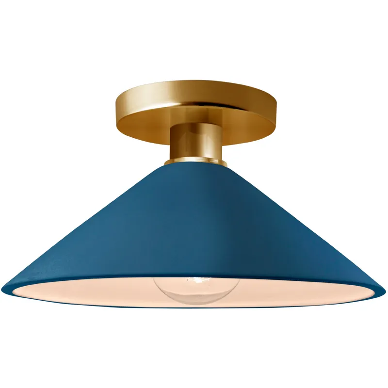 Radiance LED 11.75 inch Midnight Sky and Polished Brass Semi Flush Ceiling Light