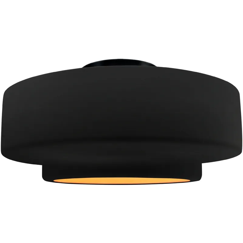 Radiance Collection - Tier LED 14.5 inch Carbon Matte Black and Champagne Gold and Matte Black Semi-Flush Ceiling Light in Dedicated LED, Carbon Matte Black/Champagne Gold, 14.5W x 7.25H, Form+Finish+Function