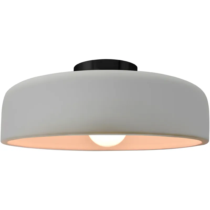 Radiance Collection - Spire LED 13 inch Matte White and Matte Black Semi-Flush Ceiling Light in Dedicated LED, 13W x 6H, Form+Finish+Function