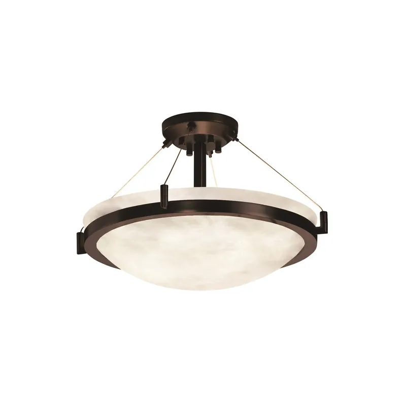 Clouds LED 21 inch Dark Bronze Semi-Flush Ceiling Light in 3000 Lm LED, Bowl