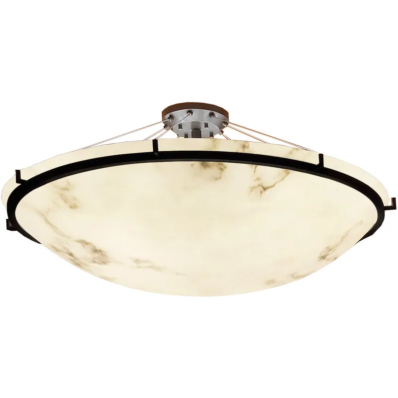 LumenAria 6 Light 51 inch Dark Bronze Semi-Flush Ceiling Light in Incandescent, Bowl