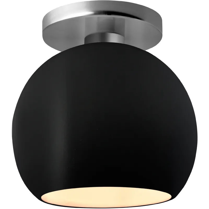 Radiance 1 Light 10 inch Carbon Matte Black and Brushed Nickel Semi Flush Ceiling Light